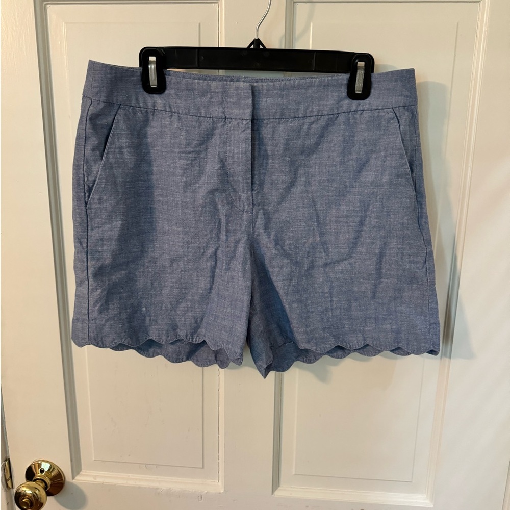 Talbots Light Blue Scalloped Hem Shorts